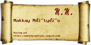 Makkay Mátyás névjegykártya